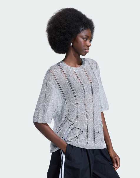 adidas Originals Adilenium season 5 silver knitted jersey in antique silver