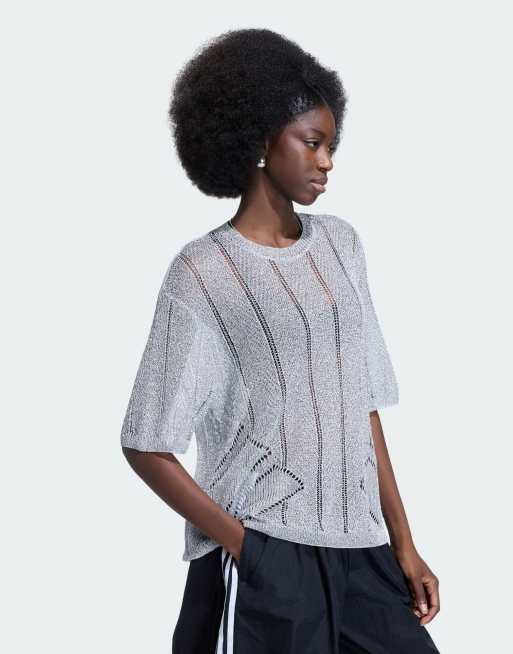 adidas Originals Adilenium season 5 silver knitted jersey in