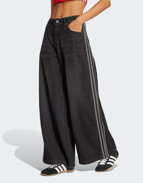 adidas Originals – Adilenium – Weit geschnittene Jeans in Schwarz - view 1