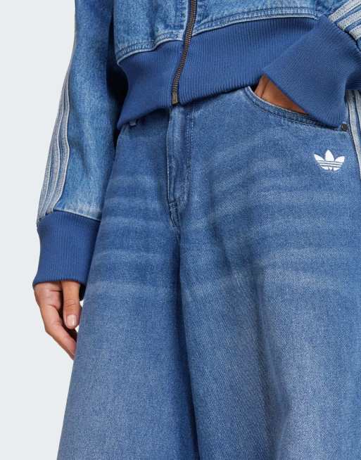 adidas Originals Adilenium wide fit jeans in blue | ASOS