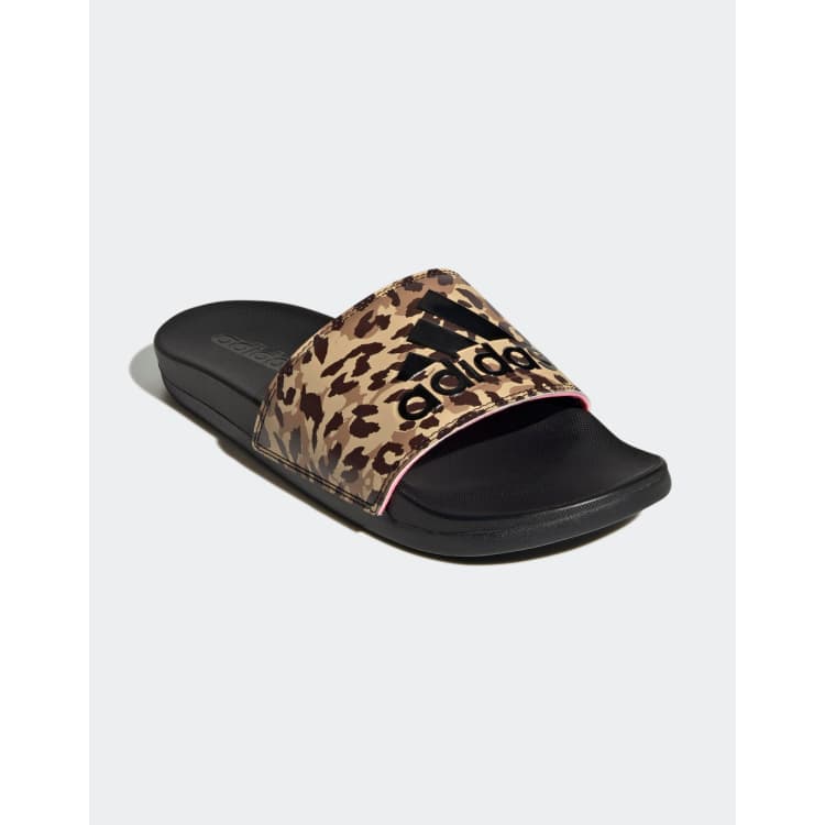 Leopard print store adidas slides