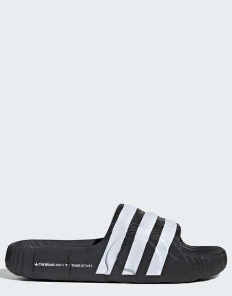 adidas Originals Adilette 22 claquettes noires et blanches - view 1