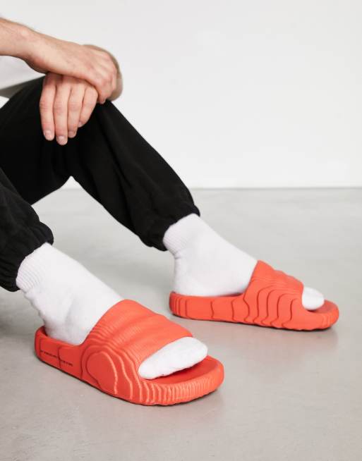 adidas Originals Adilette 22 Claquettes Rouge ASOS