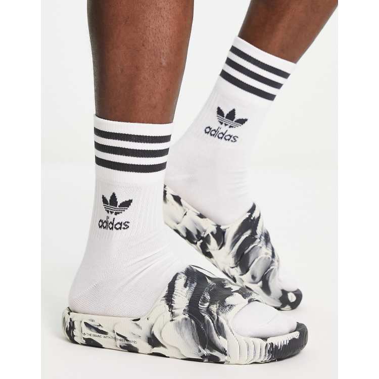 and sliders | white adidas Adilette black 22 ASOS in Originals