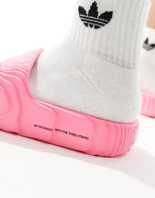 Pink best sale adidas sliders