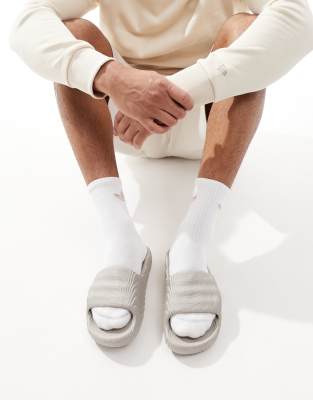 adidas Originals Adilette 22 sliders in neutral brown - ASOS Price Checker