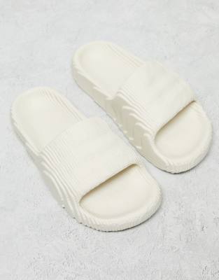 adidas Originals Adilette 22 sliders in off white | ASOS