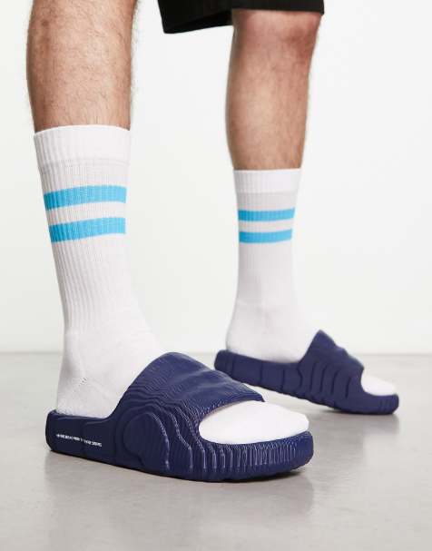 adidas Originals adilette 22 slides in navy - view 1