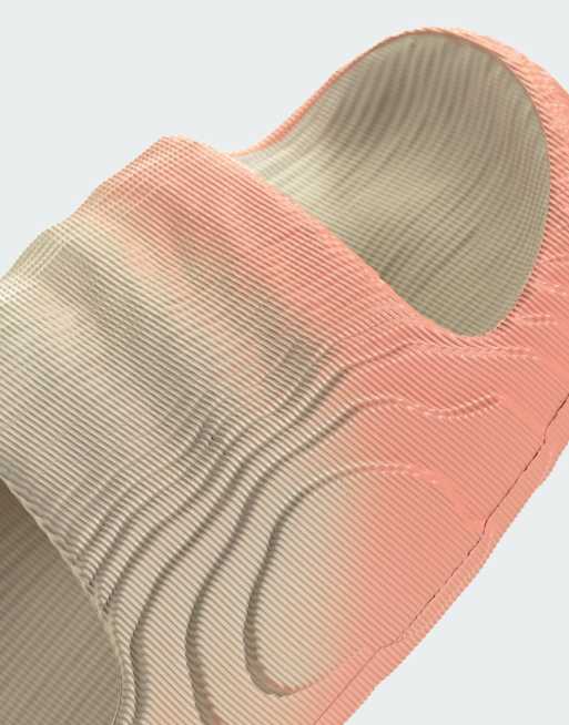 NEW Adidas Adilette 22 Ombré Slides 7 adidas Originals Adilette 22 slides in ombre clay and brown  main image 2