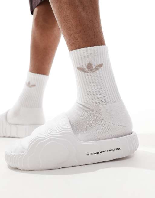 adidas Originals – Adilette 22 – Vita tofflor, 3 av 4