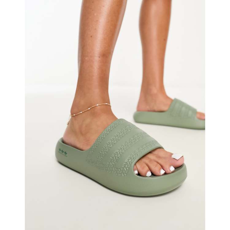 adidas Originals Adilette Ayoon Claquettes Vert sauge ASOS