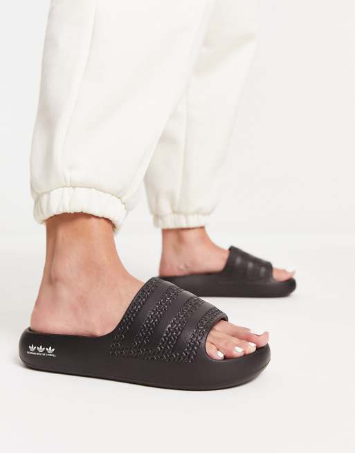 adidas Originals Adilette Ayoon sliders in black | ASOS