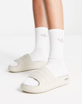 adidas Originals Adilette Ayoon sliders in oatmeal