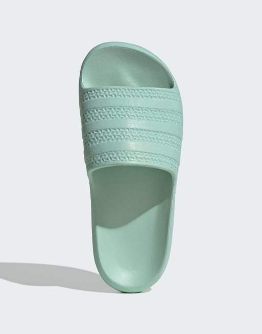 adidas Originals Adilette ayoon slides in ash green and cream