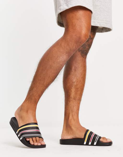 adidas Originals Adilette Claquettes Noir et multicolore ASOS