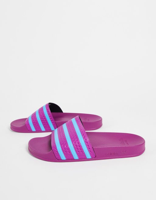 adidas Originals Adilette Claquettes Rose et bleu ciel