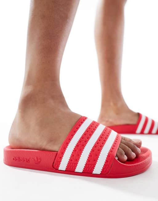 adidas Originals adilette Claquettes Rouge corail ASOS