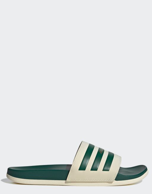 adidas Originals – Adilette Comfort – Klapki w kolorze beżowo-zielonym