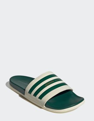 green adidas flip flops