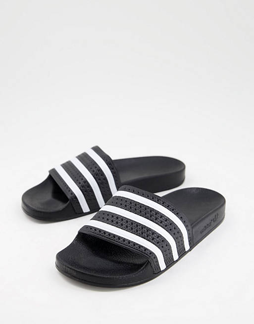 adidas Originals – adilette – Czarno-białe klapki