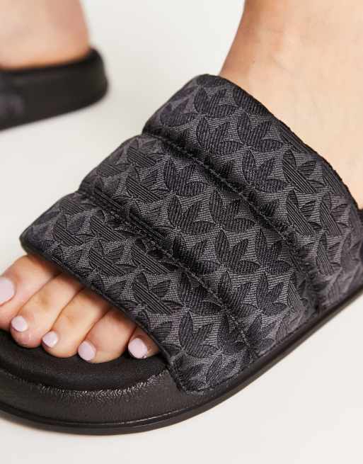 adidas Originals Adilette Essentials slides black | ASOS