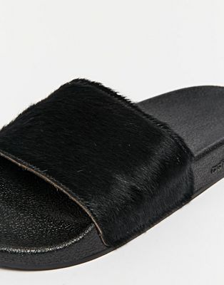 adidas fur slippers