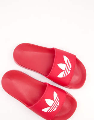 claquette rouge adidas