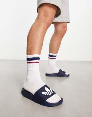 adidas Originals Adilette Lite sliders in navy