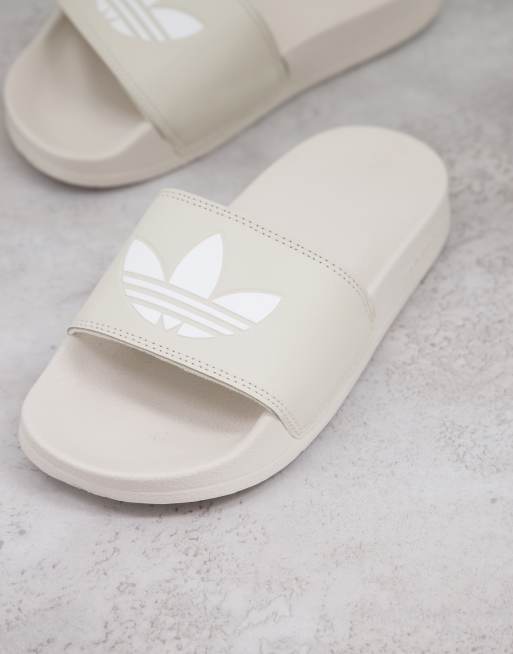 White best sale sliders adidas