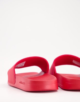 red adidas sliders