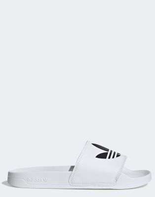 white adidas sliders