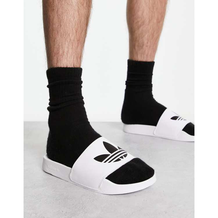 adidas Originals Adilette Lite sliders in white ASOS