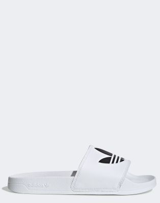 Adidas Originals White Adilette Lite Pool Slides In White