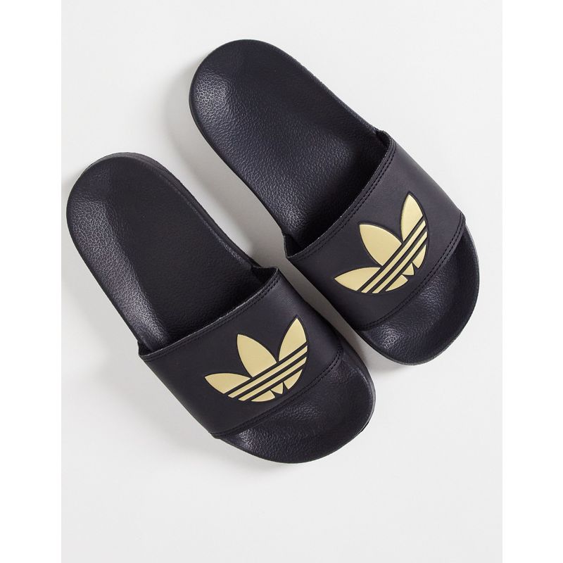 Donna ZbrMp adidas Originals - adilette Lite - Sliders nere con trifoglio color oro