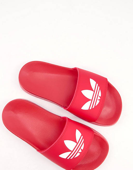 Buiten droog Gewend aan adidas Originals - Adilette Lite - Slippers in rood | ASOS