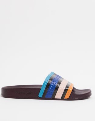 adidas multi coloured sliders