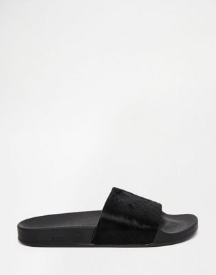 adidas Originals Adilette Pony Hair Slider Flat Sandals | ASOS