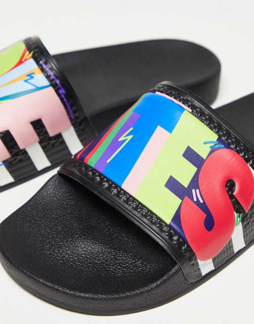 adidas Originals Adilette Pride Claquettes Noir ASOS