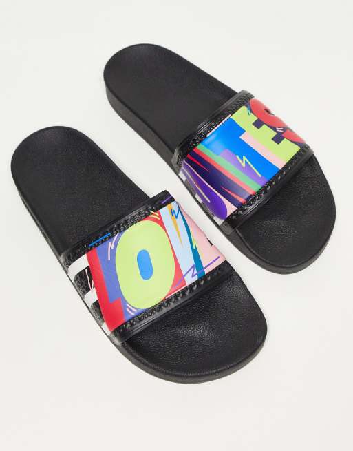 Adidas pride store adilette slides