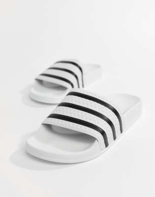 adidas Originals Adilette Sliders In White 280648 - ASOS Price Checker