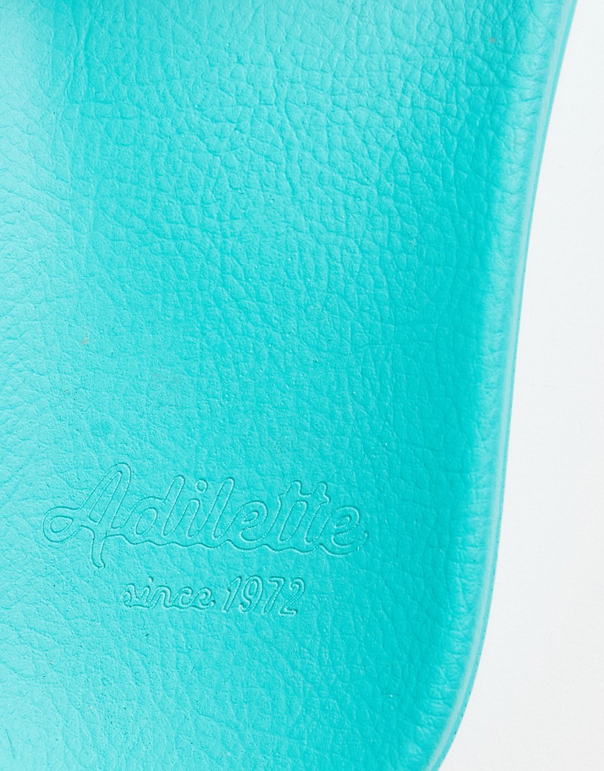 adilette - Slider color verde azzurro - adidas Originals infradito uomo Verde - immagine2