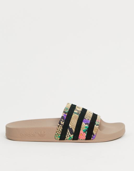 adidas Originals Adilette Slider mit Schlangenmuster ASOS