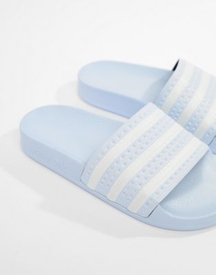 adidas adilette slides light blue