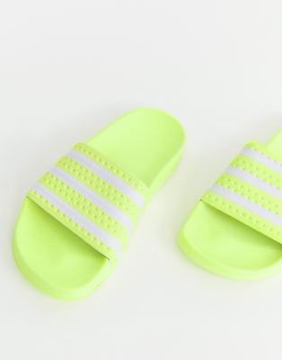 green adidas slippers