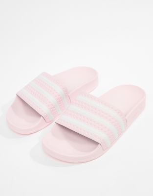 adidas originals cork adilette slider sandals in pink