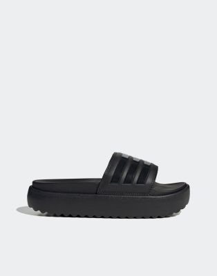 Adidas Donna Nero Ciabatte Da Adilette Platform - Immagine 4