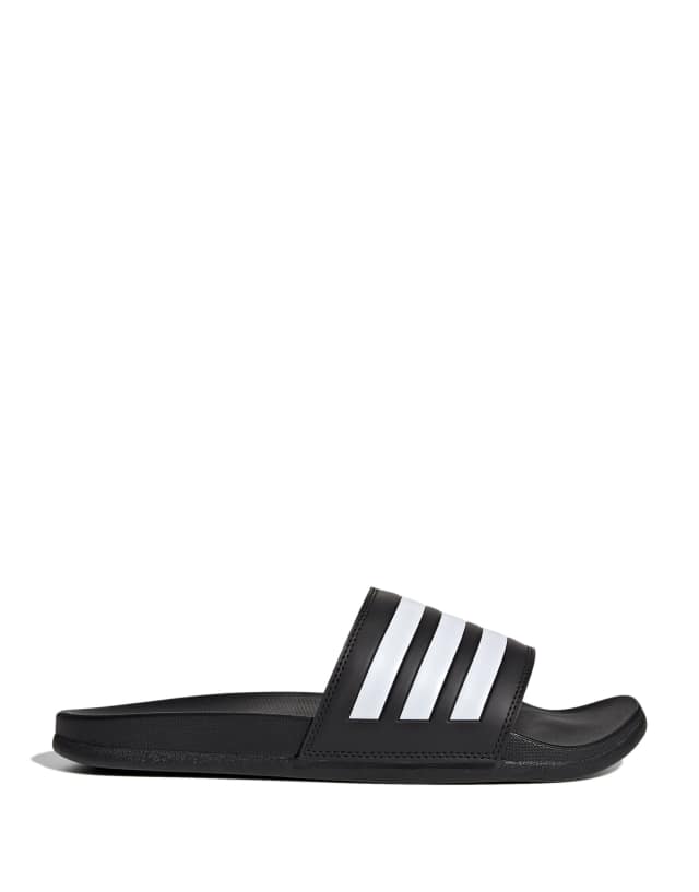 adidas Originals Adilette sliders in black and white