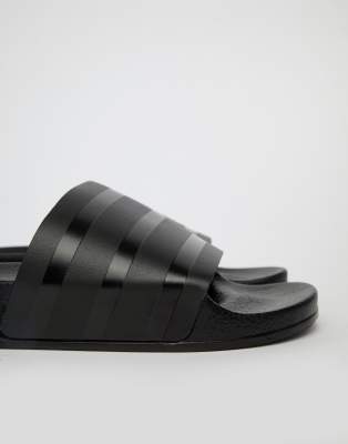 adidas originals adilette sliders in black cq3094