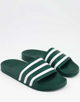 adidas Originals Adilette sliders in collegiate green