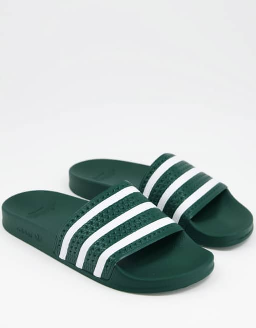 adidas Originals sliders in collegiate green | ASOS